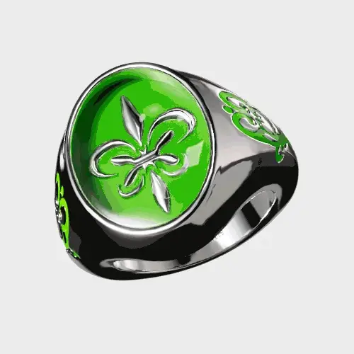 Fleur de Lis - Green Ring - Image 3