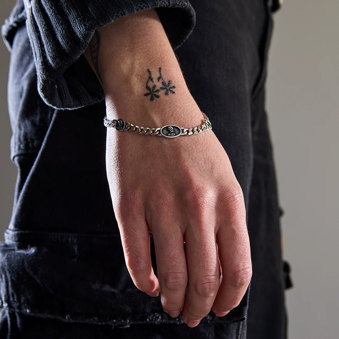 Skull of a Skeleton with Burning Cigarette - Bracelet - Image 3