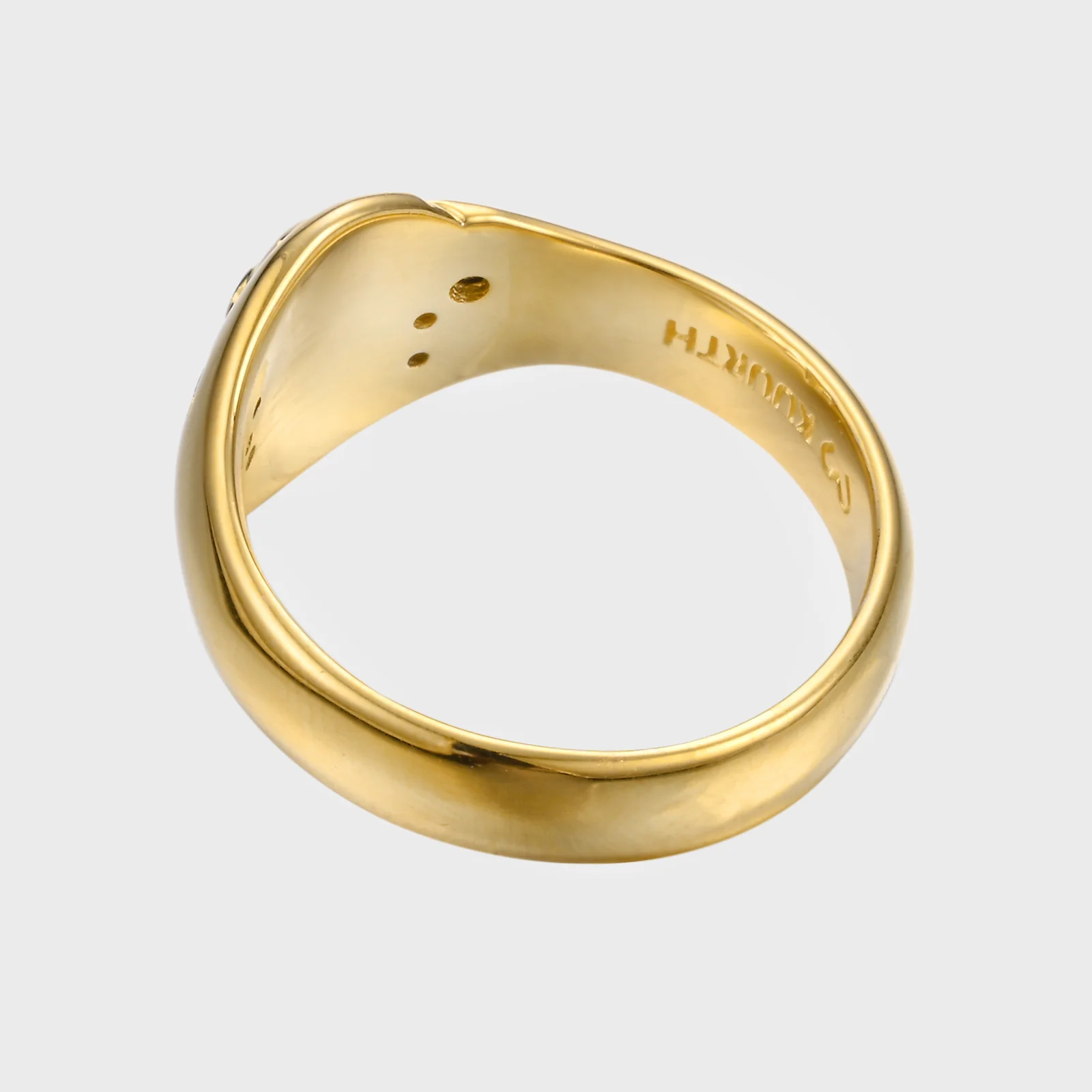 Skull of a Skeleton with Burning Cigarette - Gold Ring BE - Image 7