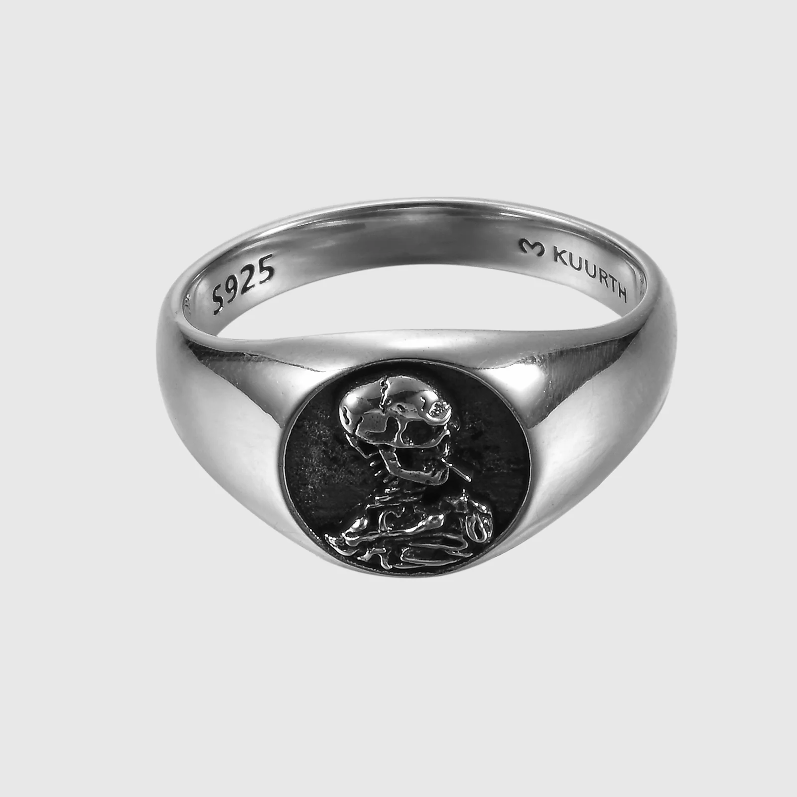 Skull of a Skeleton with Burning Cigarette - Ring - Image 7