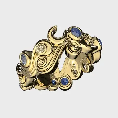 Starry Night - Gold Ring - Image 5