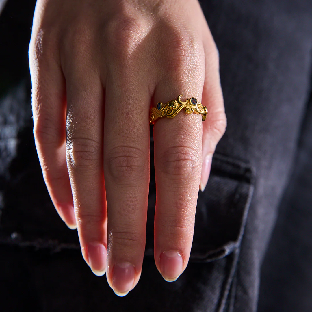 Starry Night - Gold Ring - Image 6